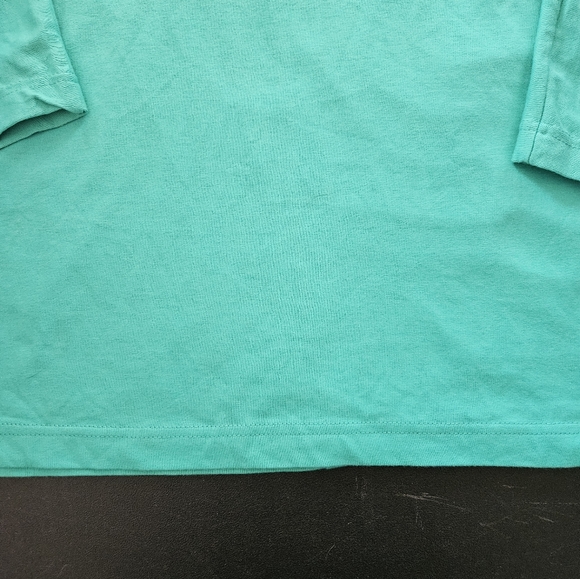 Vintage - Oversize Crop Top - Cotton - NWOT - Turquoise - Size XL - Picture 8 of 10